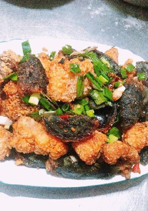 炸魚系列3-鹽酥皮蛋魚片 的食譜成品照片