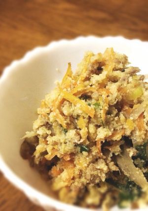 A picture of Okara Simmered with Lots of Vegetables.