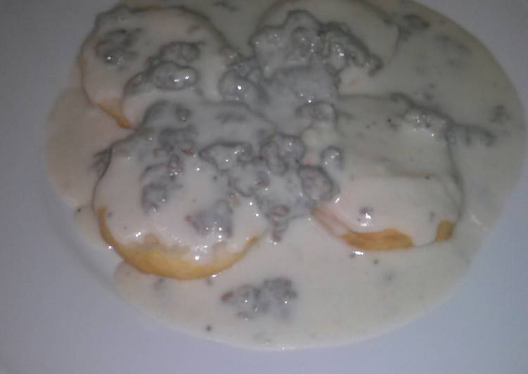 Recipe of Perfect Sausage biscuit with gravy