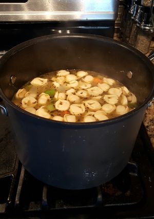 A picture of Chicken tortilini soup.