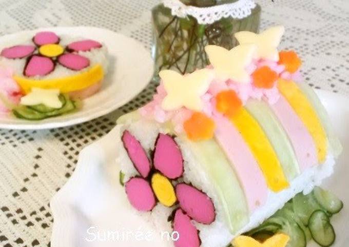 Flower Sushi Roll for Hina Matsuri or Mother's Day