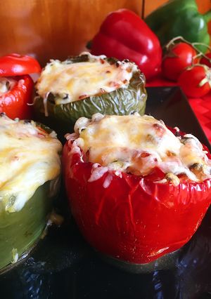 A picture of Chicken Stuffed Peppers.