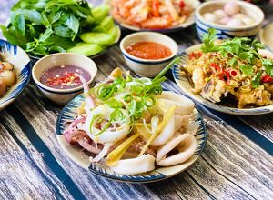 Hình của món Mực Hấp Gừng.