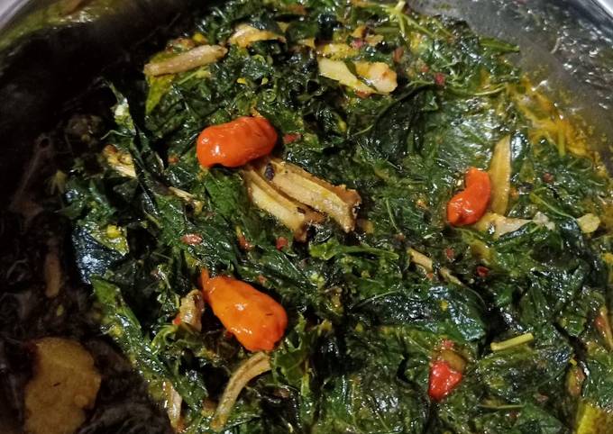 Cara Gampang Membuat Sayur daun singkong terjengki(teri jengki) yang Sempurna