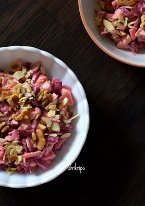 A picture of Beet and apple salad.