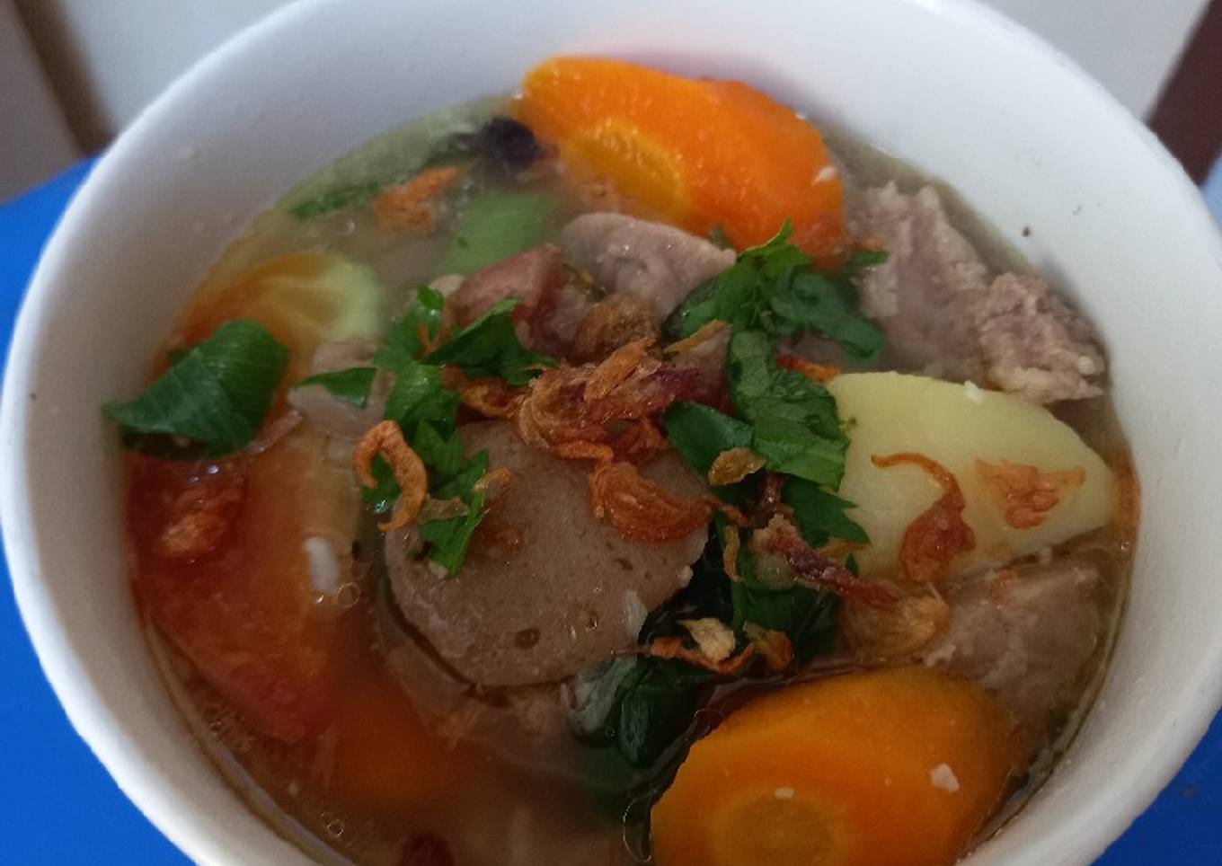 Sop Tetelan Campur Bakso