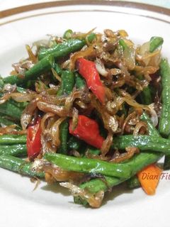 Foto resep Tumis kacang panjang & teri