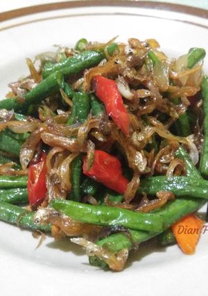 Foto resep Tumis kacang panjang & teri