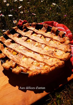 Une photo de Tarte à la rhubarbe miel et piment d'Espelette