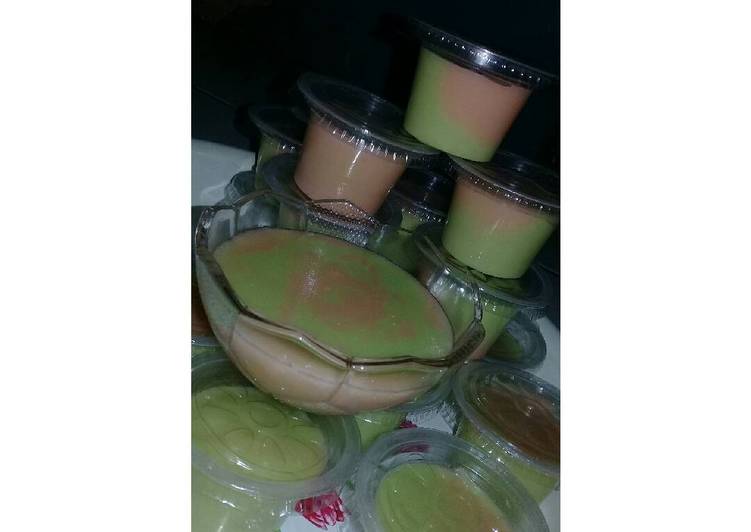 Langkah Mudah untuk Menyiapkan Puding bolu pelangi, Lezat Sekali