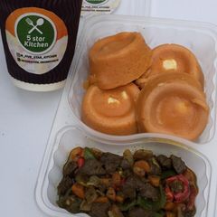 A picture of Moi moi paired with groundnut yurghut drink.