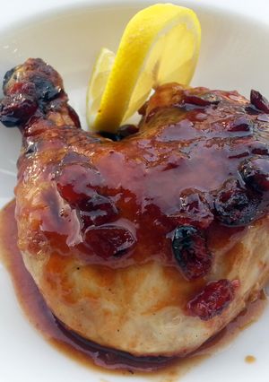 A picture of Chicken in Sweet and Sour Cranberry Sauce.