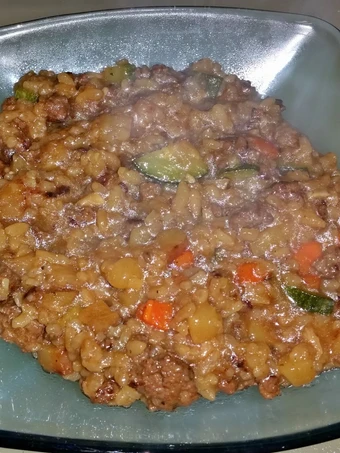 Easy Steps to Make Recipe Beef &amp; Vegetable Porridge that is Delicious, Tasty}