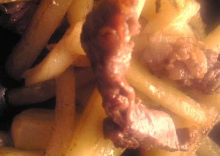 Easiest Way to Make Recipe of Sliced Beef and Potato in Soy Sauce and Butter