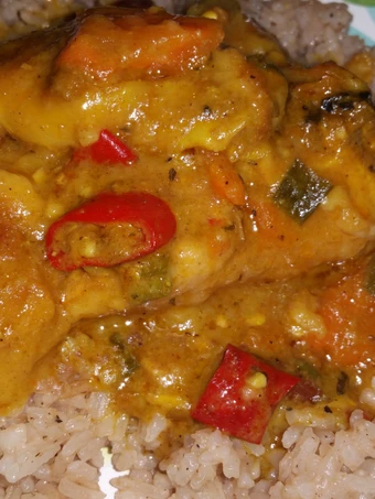 Easy Way Prepare Slow cooker curry chicken and easy rice and peas the Delicious Perfect