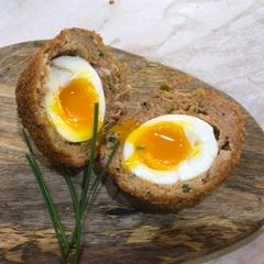 Smoky scotch eggs A picture of Smoky scotch eggs.