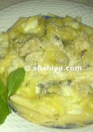 صورة لوصفة طريقة عمل معكرونه بالدجاج والفطر