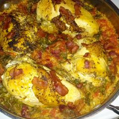 A picture of Southern Chicken, Rice and Greens.