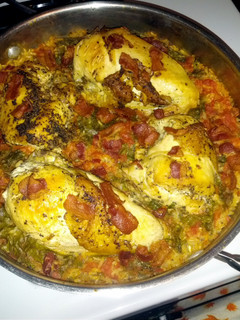 A picture of Southern Chicken, Rice and Greens.