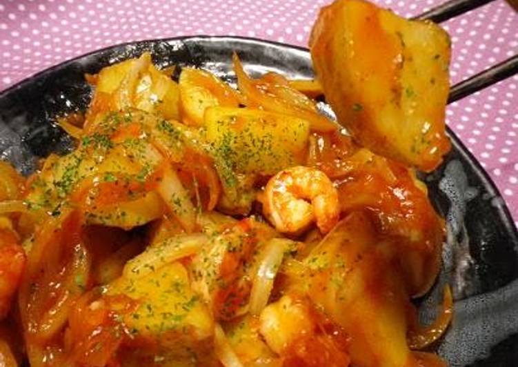 How to Prepare Super Quick Homemade Hearty Shrimp In Chili Sauce With Potatoes