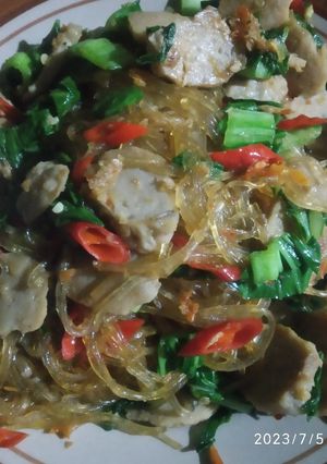 Foto resep Soun goreng bakso pedas saos tiram