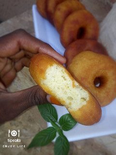 A picture of Soft fluffy doughnuts.