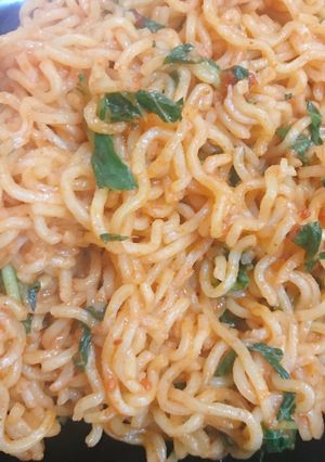 A picture of Jollof vegetable noodles.