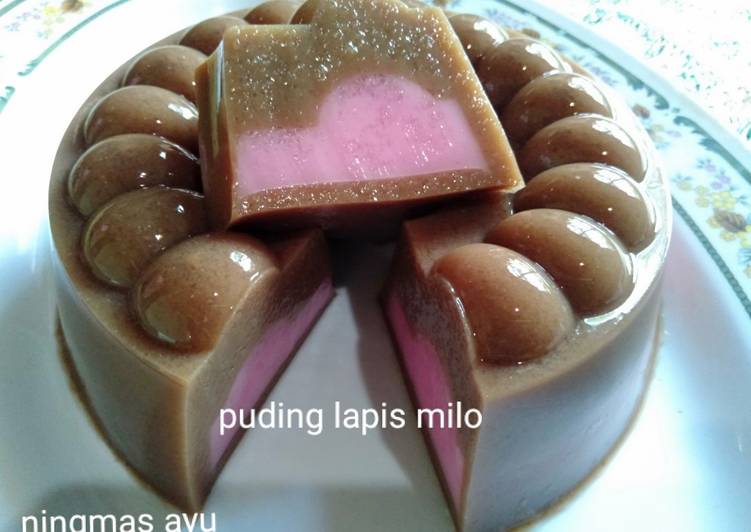 Cara Menyajikan Puding Lapis Milo Santan yang Bikin Ngiler