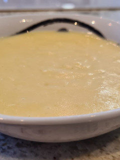 Una foto de Puré de patatas y puerros. Receta de acompañamiento