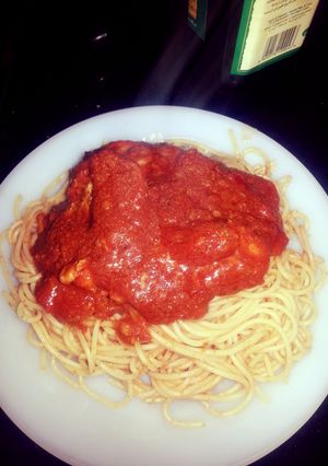 A picture of The no time to lose chilli drowning spaghetti.