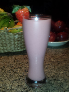 A picture of Dairy free strawberry shake.