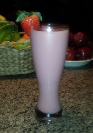 A picture of Dairy free strawberry shake.
