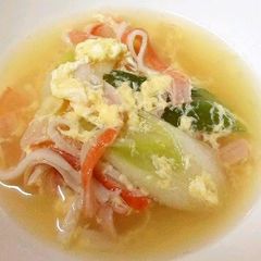 A picture of Rave Reviews from the Little Ones! Imitation Crab and Egg Soup.