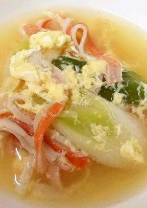 A picture of Rave Reviews from the Little Ones! Imitation Crab and Egg Soup.