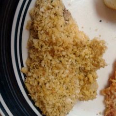 A picture of Panko and Parmesan crusted tilapia.