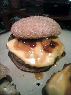 A picture of Brad's bacon parm burger.