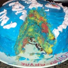 A picture of Tye Dye Cake.