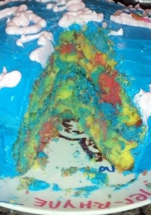 A picture of Tye Dye Cake.