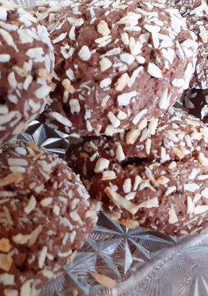 Une photo de Gateaux aux chocolat et noix de coco