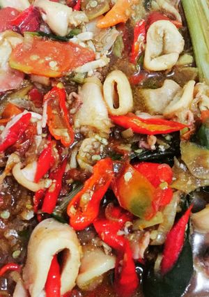 Foto resep Cumi Rainbow Pedes 🐙🌈🌶🌶🌶