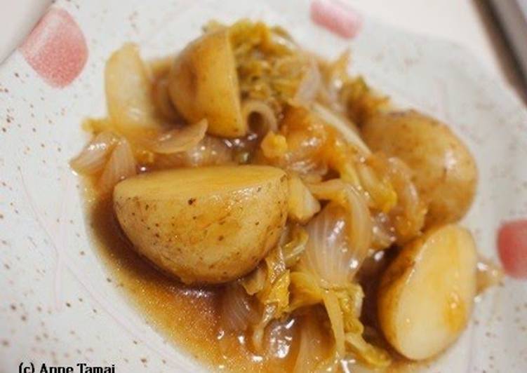 Easy Sweet Simmered New Potatoes and Cabbage