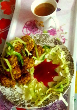 A picture of Chana cabbage fritters.