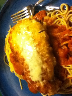 A picture of Chicken Parmesan.