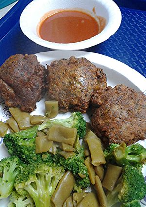 A picture of Parmesan Herb crusted hamburger.