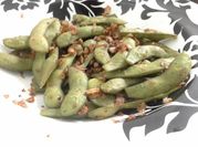 A picture of spicy edamame