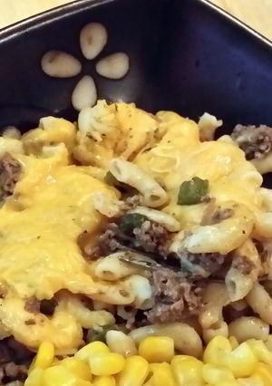 A picture of low calorie cheeseburger macaroni.