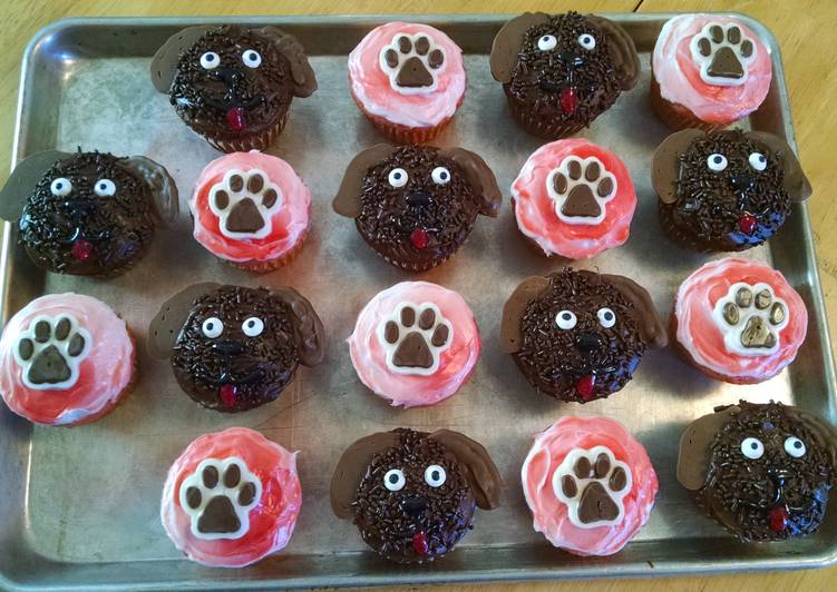 Simple Way to Prepare Quick Puppy theme cupcakes