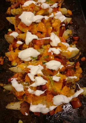 A picture of Crispy BAKED Potato Skins.