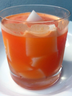 A picture of Carrot And Orange Juice With Coconut Jello.