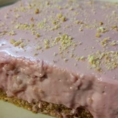 A picture of Black Cherry Jell-O Cheesecake.